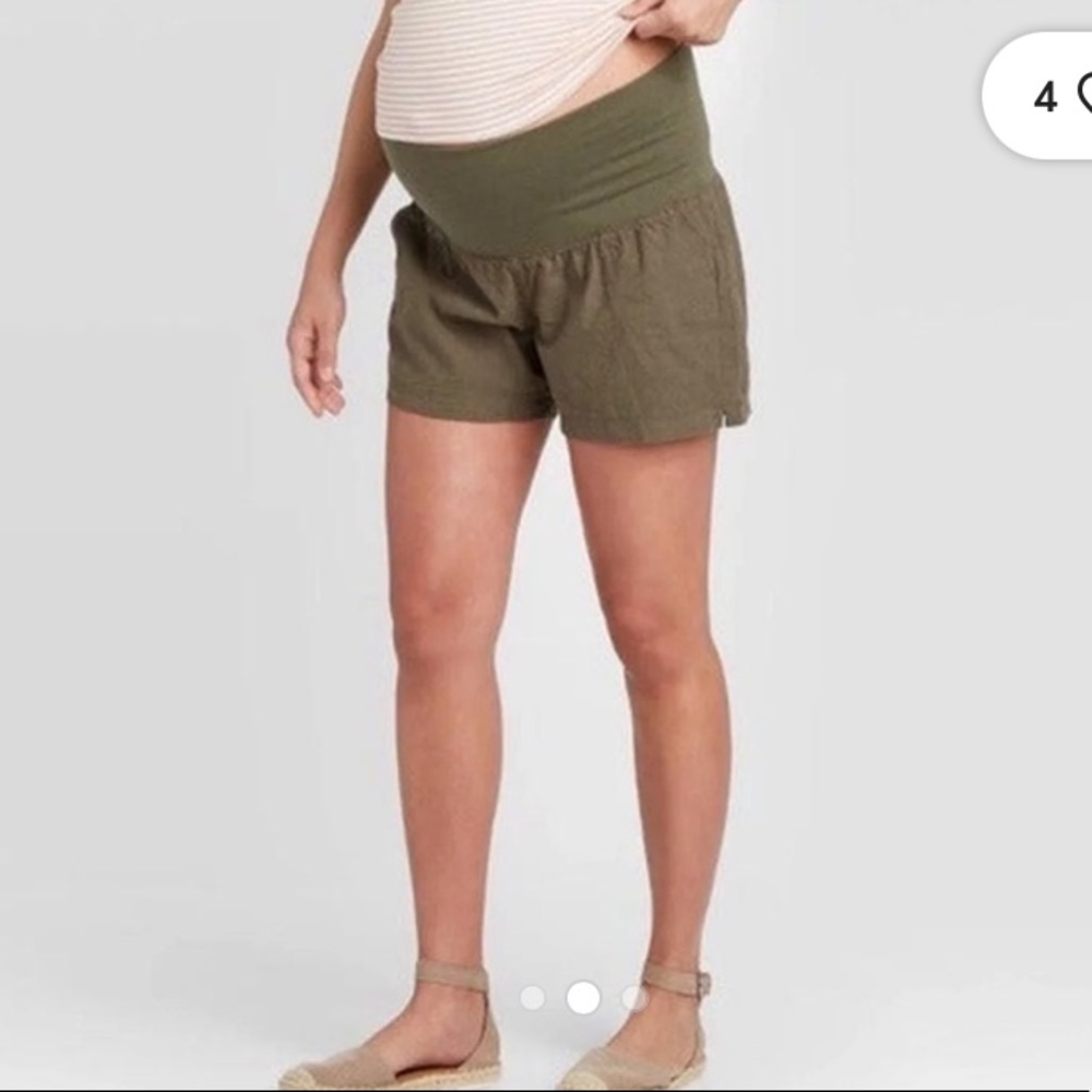 Isabel Maternity Pull On Linen Shorts